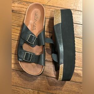 Sixty Seven leather bucks Slip On sandals  size 9